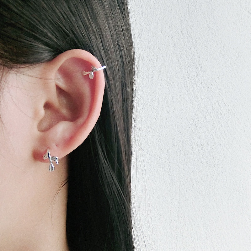 Đôi Khuyên tai bạc S925 thiết kế đơn giản thời trang cho nữ