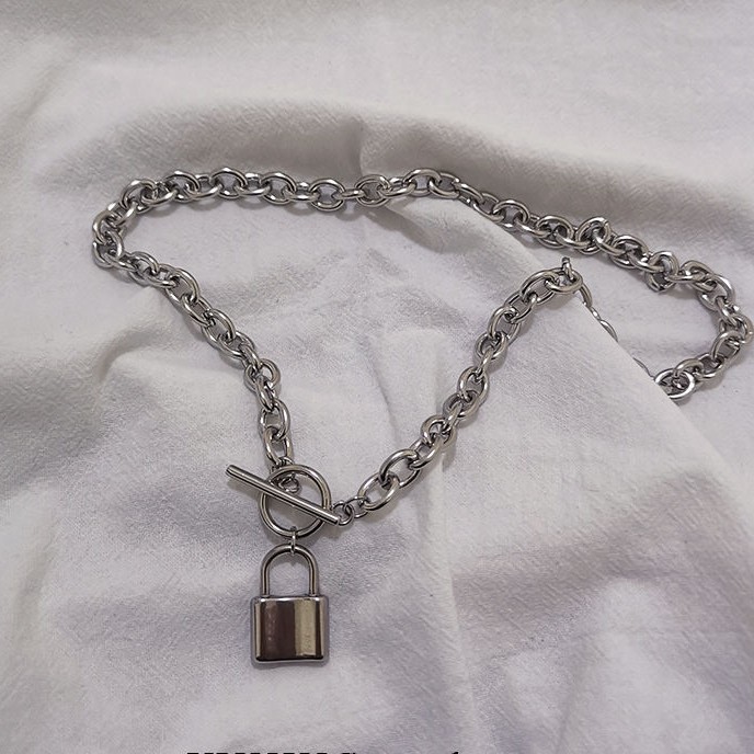 Dây Chuyền Mặt Hình Ổ Khóa Độc Đáo Cá Tính Phong Cách Hip-Hop