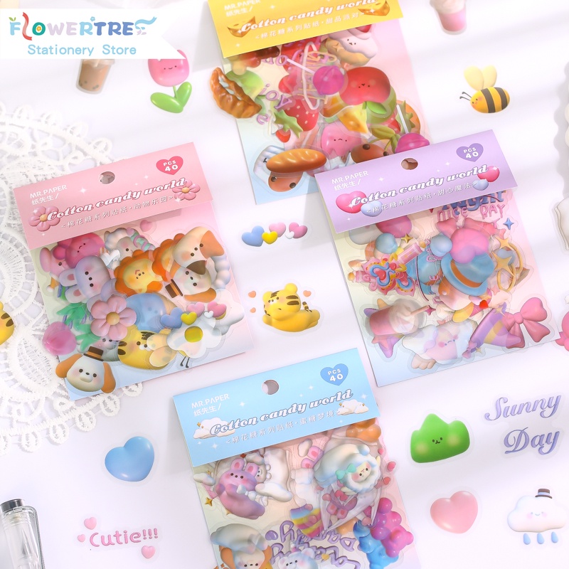 Set 40 Sticker Hình Hoa Dán Trang Trí Sổ Tay