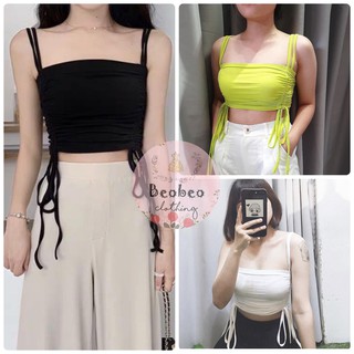 [Ảnh thật] Áo croptop 2 dây rút thân 3 màu ulzzang