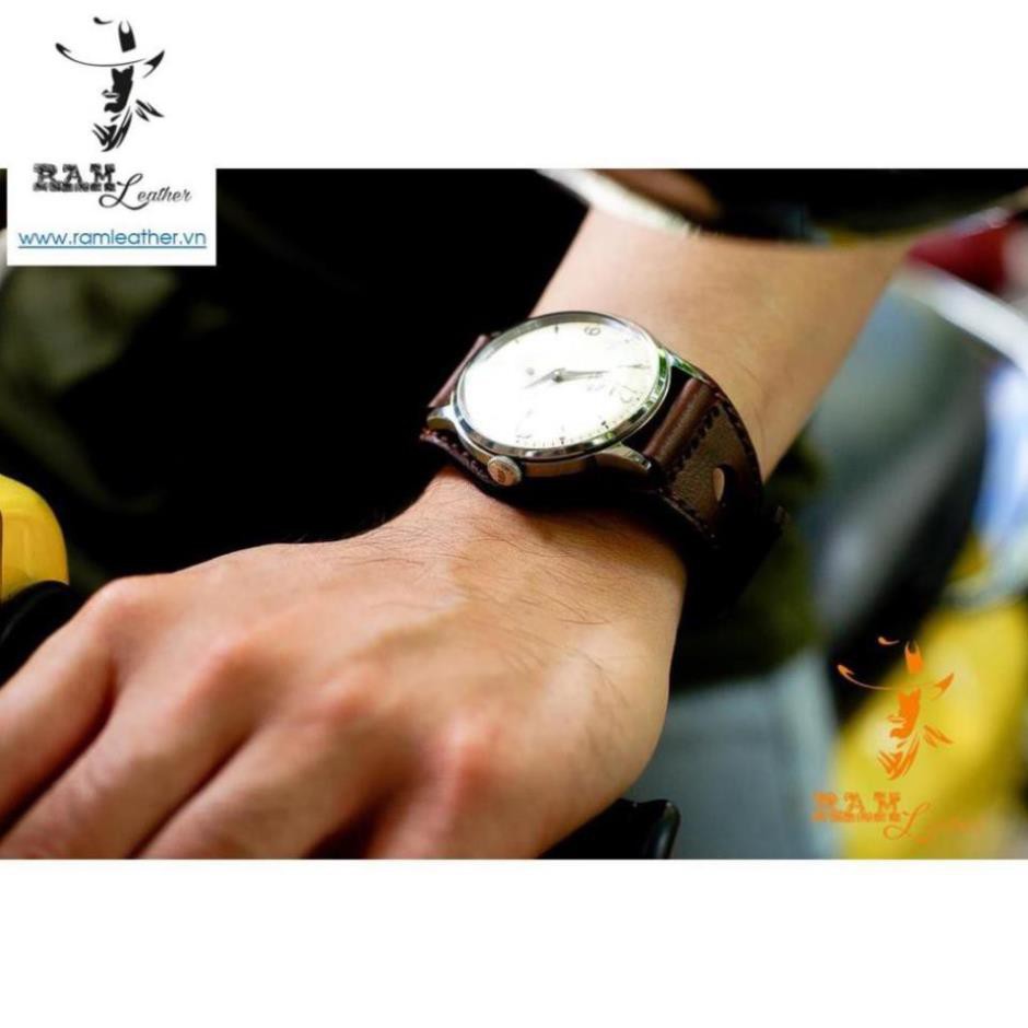 DÂY ĐỒNG HỒ RAM BUNDSTRAP BX 3 NÂU ĐỎ DA BÒ THẬT-ĐỦ SIZE 18,20,22,CASIO-CHÍNH HÃNG RAM LEATHER . *