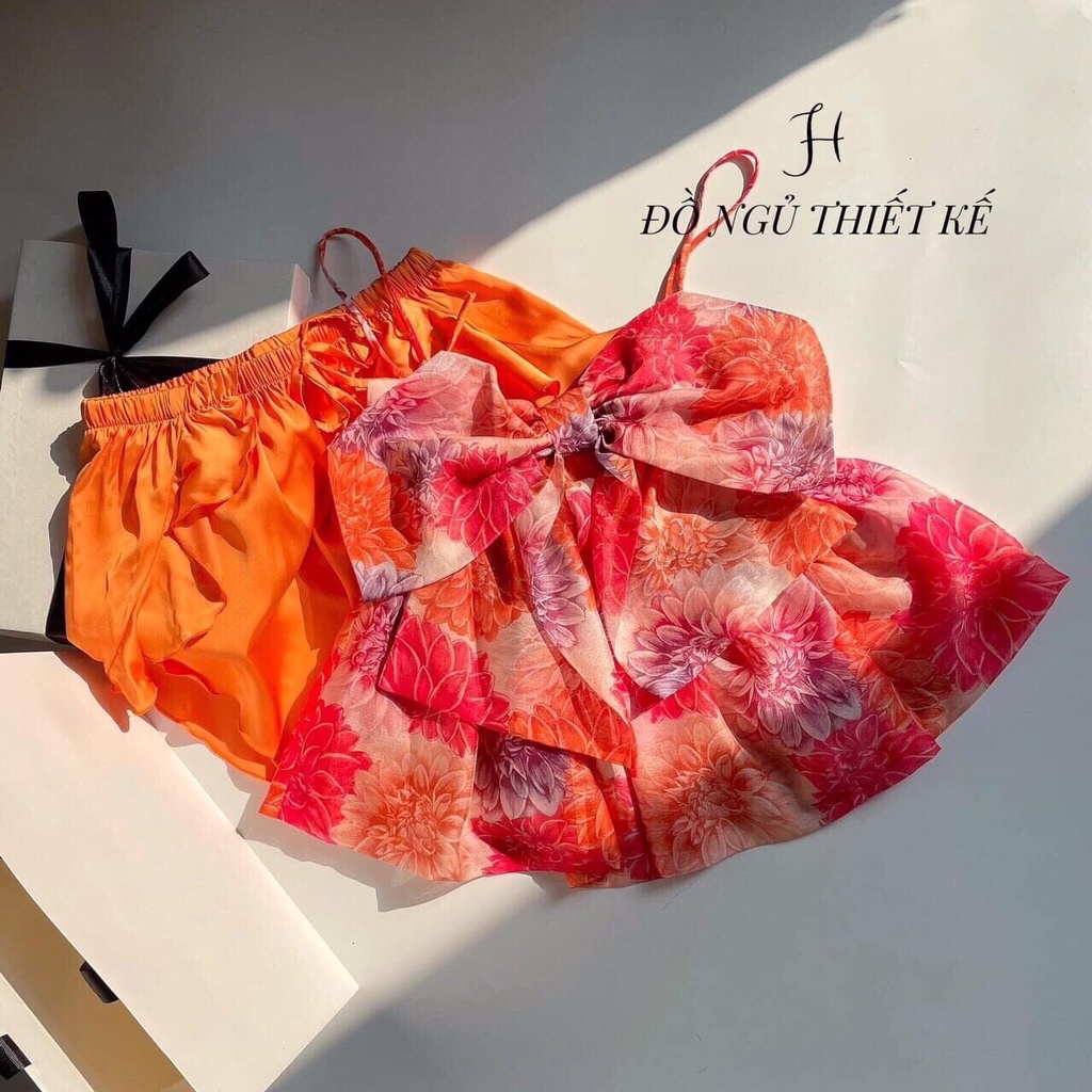 SET NGỦ NƠ HOA TÍM CAM