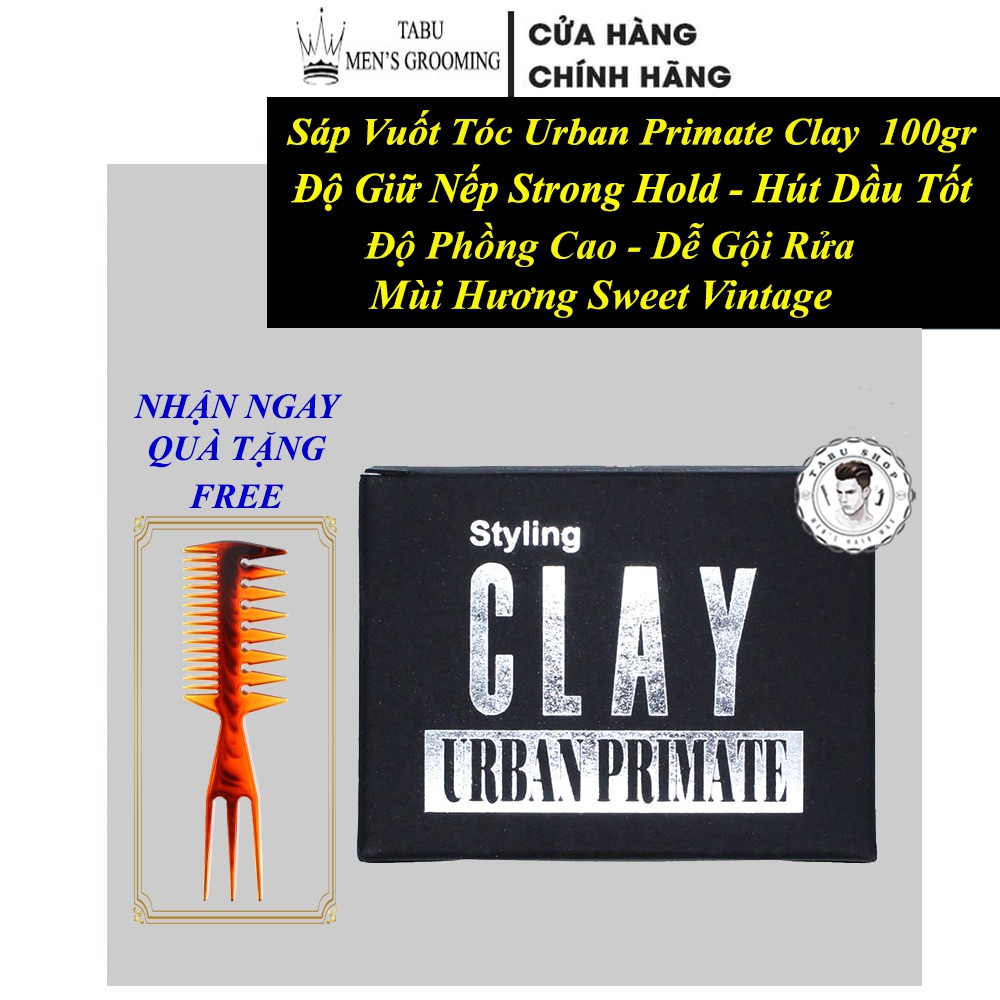 Sáp Vuốt Tóc Urban Primate Clay 90g - Urban Primate Clay Thái Lan