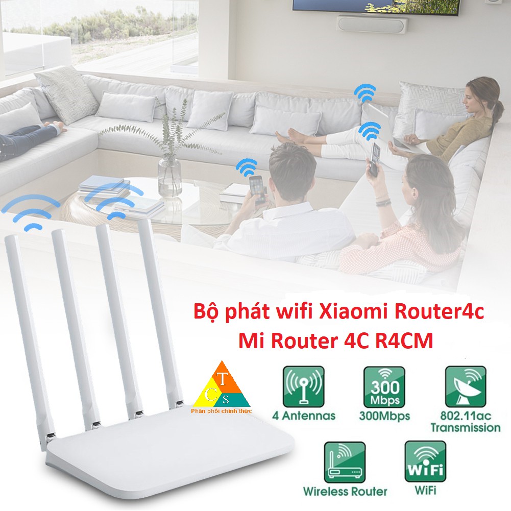  Xiaomi Router 4C Bộ phát wifi 4 Râu Router R4CM