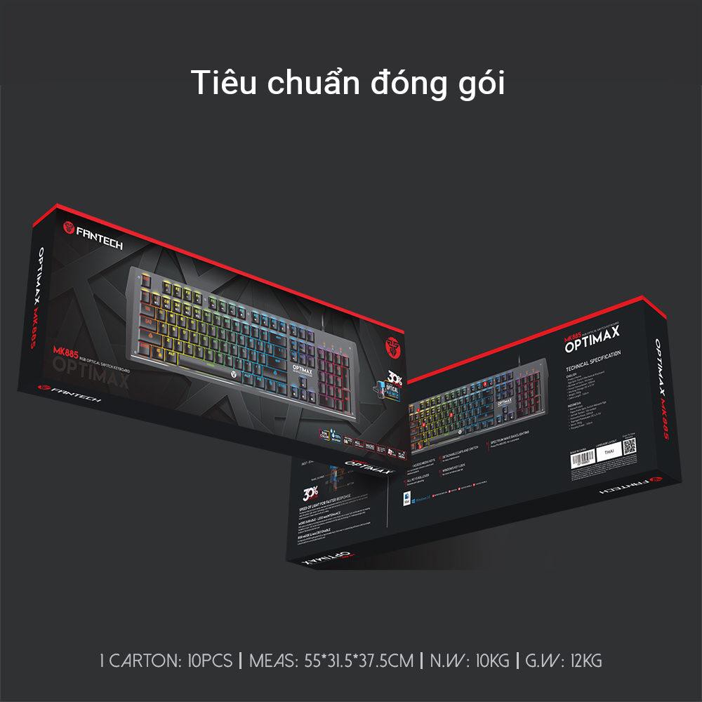 Bàn phím Cơ Optical Blue Switch Full size RGB Backlit Ghost Gaming - ✪ Fantech MK885 ✪ Blue Switch