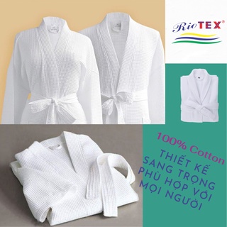 Áo Choàng Tắm Riotex, vải Cotton - Dài 115 cm Cho Gia đình Khách Sạn, Spa, Homestay