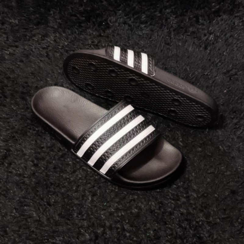 Giày sandal nam Adidas ADILETTE BLACK STRIP WHITE