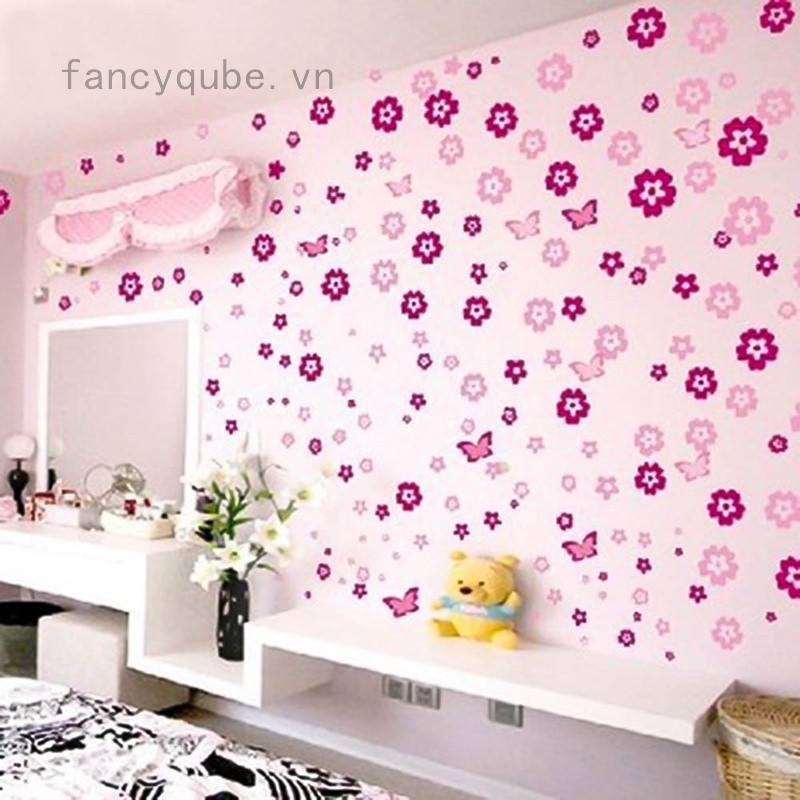 Sticker dán tường nghệ thuật hình bông hoa dùng trang trí phòng khách