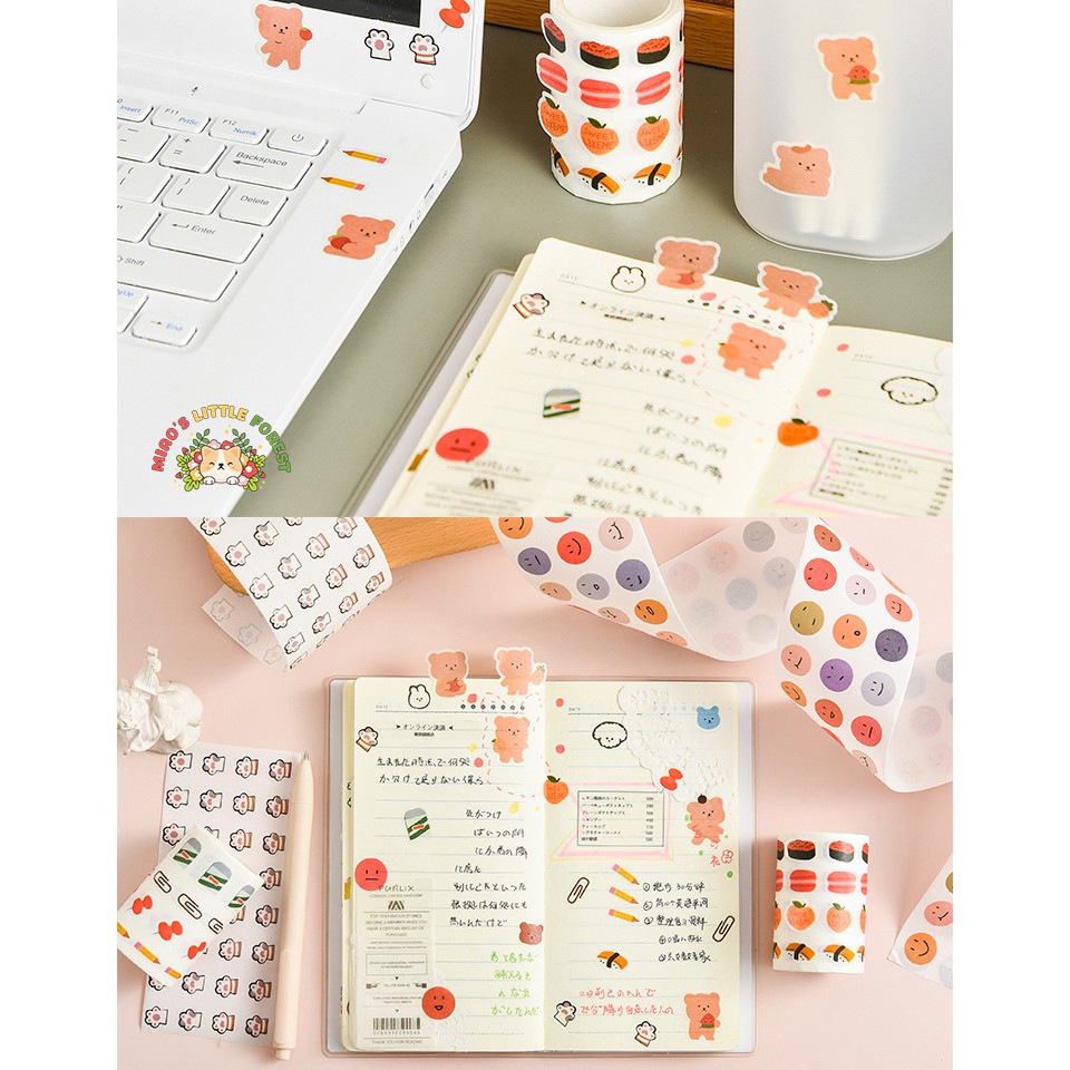 CUỘN WASHI STICKER GẤU | MWT225