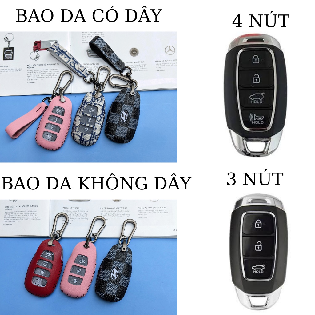Bao Da Chìa Khóa Hyundai  Accent,Hyundai Santafe,Hyundai Kona (HCM Móc D)