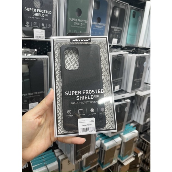 Ốp lưng Nillkin cứng sần cho Samsung A53/ A73 2020 chống Vân tay tặng giá đỡ