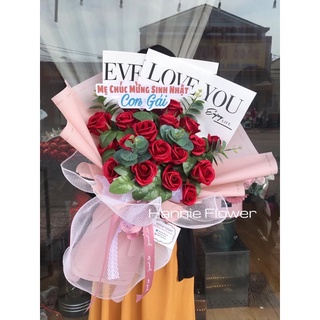 Bó hoa hồng sáp đỏ 4 lớp