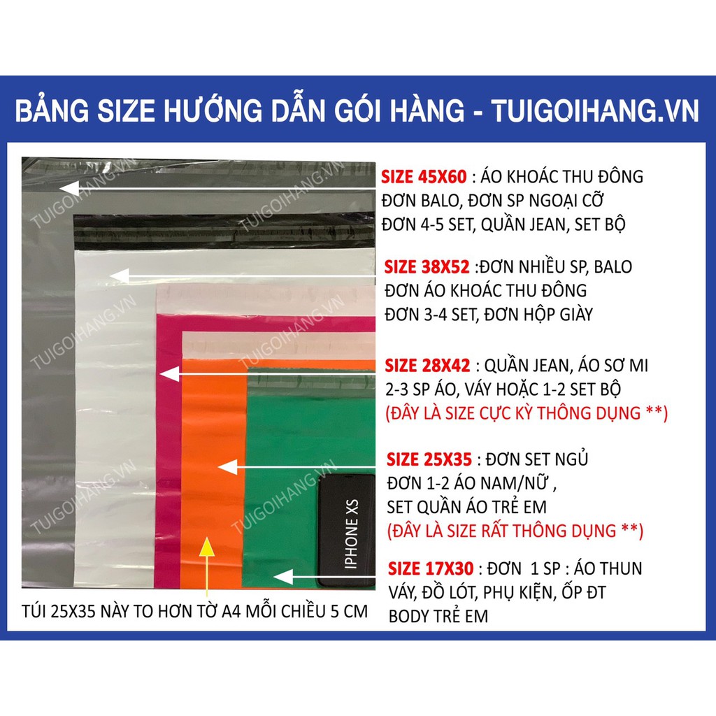 [Mã NOWSHIPVUI1 giảm 25k đơn 50k] [CHẤT LƯỢNG] Combo 100 Túi Đóng Hàng Niêm Phong Cao Cấp size 25x35 cm