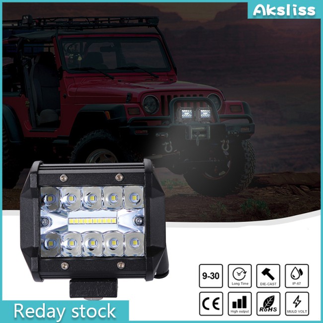 AKS 200W LED 3 Rows 4inch Work Light Bar Driving Lamp