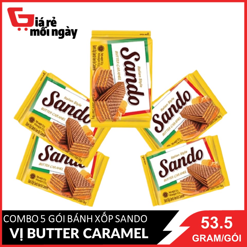 Combo 5 Bánh xốp Sando Caramel 53.5gx5