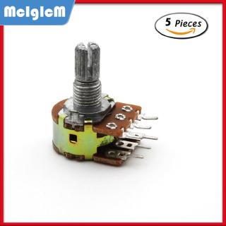 Set 5pcs chiết áp kép Stereo B10K 50K 100K 15mm 6Pin WH148