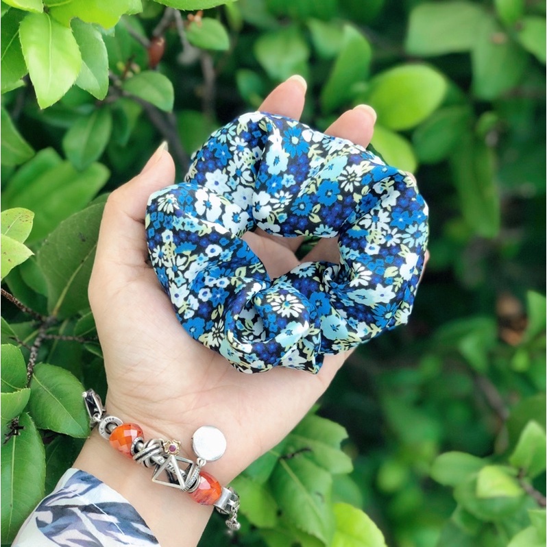 Buộc tóc cột tóc SCRUNCHIES hoạ tiết hoa, đốm da beo