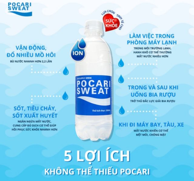 ✅ NƯỚC UỐNG BỔ SUNG ION POCARI SWEAT CHAI 500ML