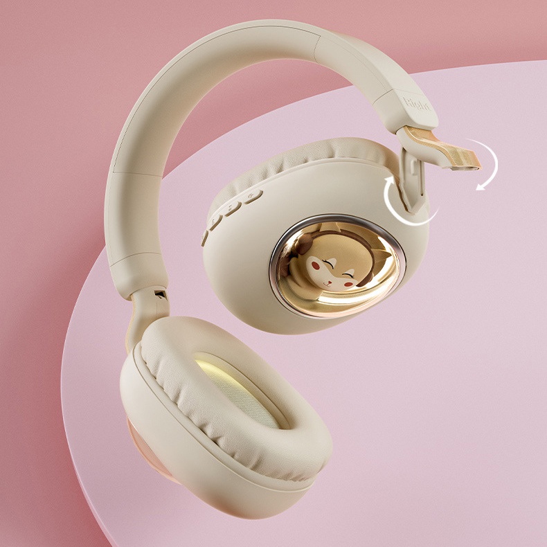 Tai Nghe Chụp Tai MS-B4 Kết Nối Bluetooth Kiểu Dáng Thú Cưng Hoạt Hình Có Đèn Và Chức Năng Bass Nặng Hỗ Trợ Chơi Game