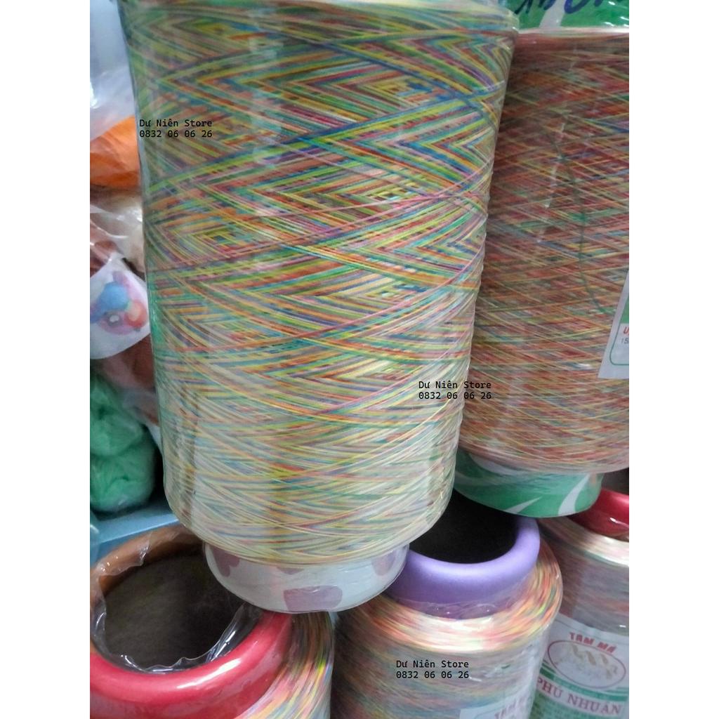 Chỉ Tơ Vắt Sổ 150D/ Cuốn Biên, Se Bèo 300D Ngũ Sắc Hiệu Phú Nhuận Tam Mã Ống 1/2 Kg Đã Trừ L,ỗi.