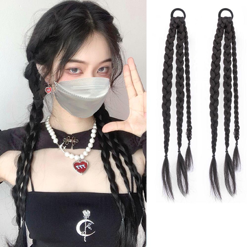 Tóc Giả Thắt Bím Đuôi Ngựa Màu Gradient Thời Trang Dành Cho Nữ