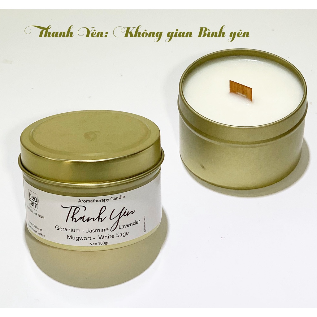 Nến Thơm Thiên nhiên Phối Hương Thư Giãn - Bồ Thóc Organic - Nến cao cấp organic không khói dễ ngủ tinh dầu tự nhiên