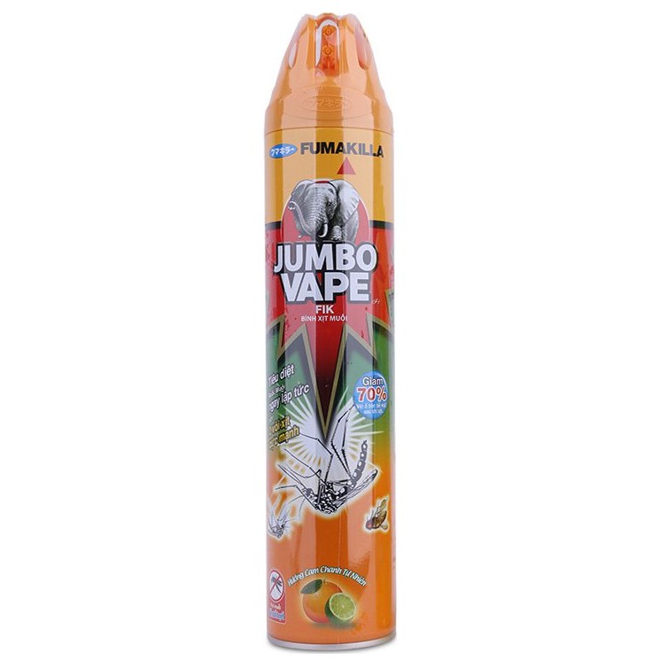 Xịt Muỗi Jumbo Vape Hương Cam Chanh (600ml)