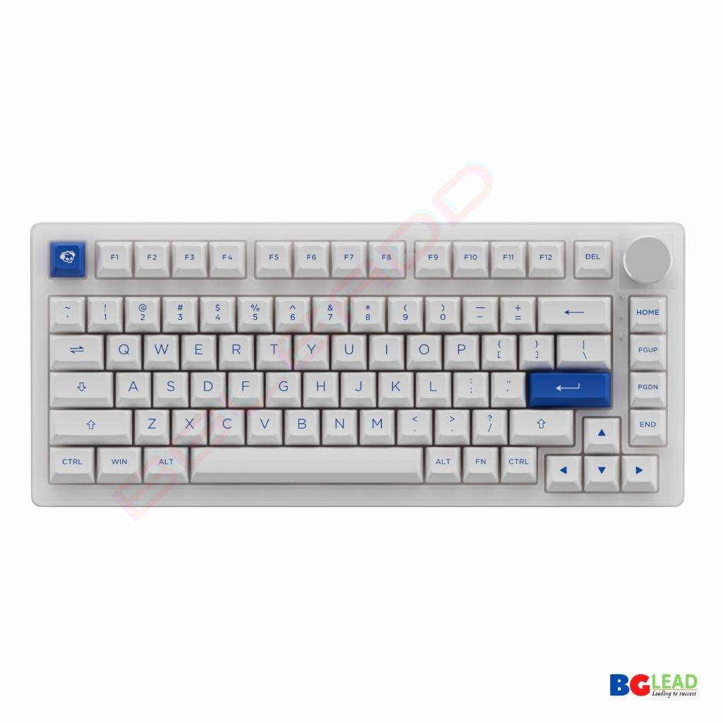 Bàn phím cơ không dây AKKO PC75B Plus Black Silver | Blue on White | Year of Tiger (Bluetooth 5.0 / Wireless 2.4Ghz)