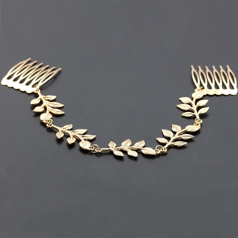 Lược Cài Tóc Hình Chiếc Lá Phối Dây Xích Thời Trang Cho Nữ