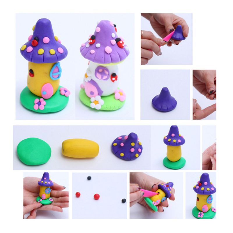 Bộ Slime Polymer Nhiều Màu Sắc Dùng Làm Đồ Thủ Công DIY Cho Trẻ Mẫu Giáo