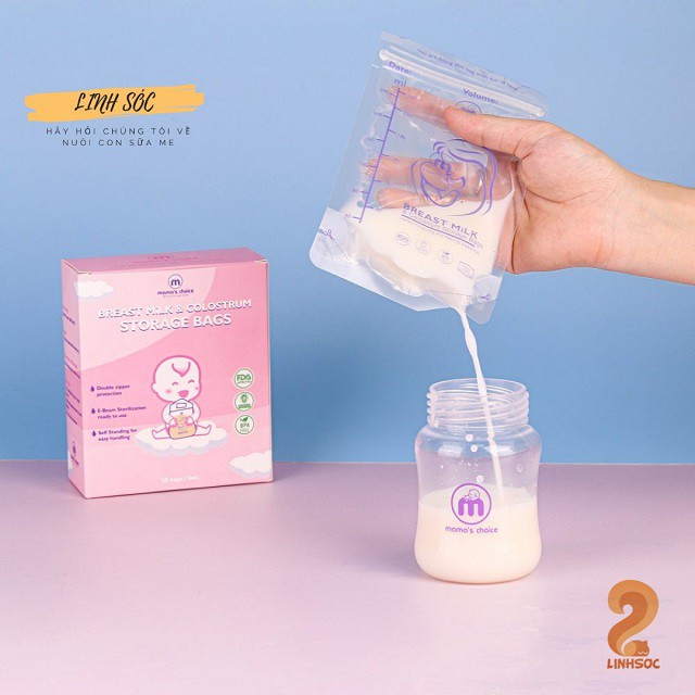 Túi trữ sữa cho mẹ đựng sữa, giữ lạnh, bảo quản sữa, dung tích 120ml-180ml-250ml