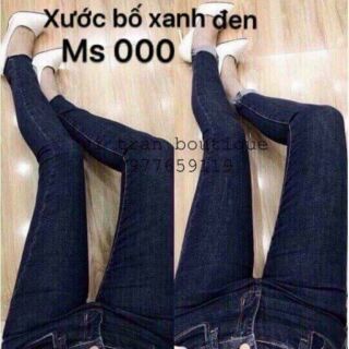 Quần jean xước bố xanh đen