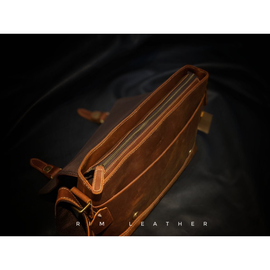 Túi đeo chéo da bò Sáp - DA THẬT 100% & BẢO HÀNH 2 NĂM