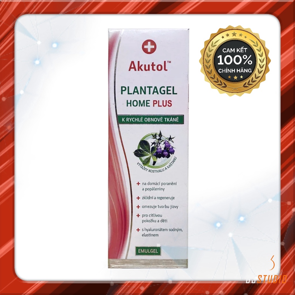 Akutol Plantagel Home Plus Dạng Gel 20g Hỗ trợ phục hồi vết bỏng và các tổn thương cấp tính