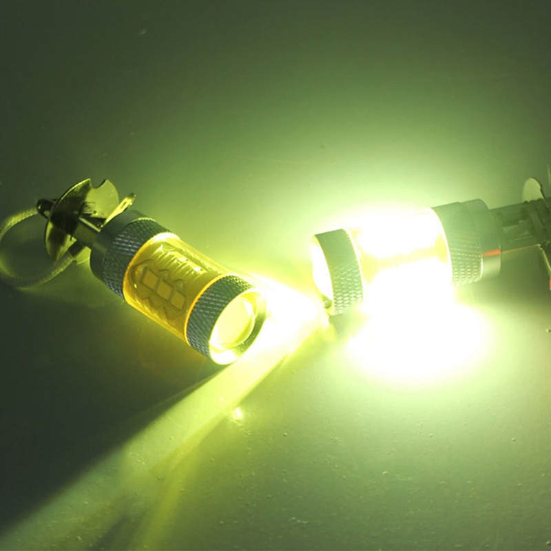 Set 2 Bóng Đèn Sương Mù 12-24V H3 80W 16 SMD LED Màu Vàng Dành Cho Xe Tải
