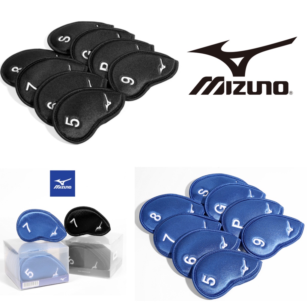 Mizuno mới Premium Original Golf Iron Club Head Cover 8 chiếc màu đen xanh