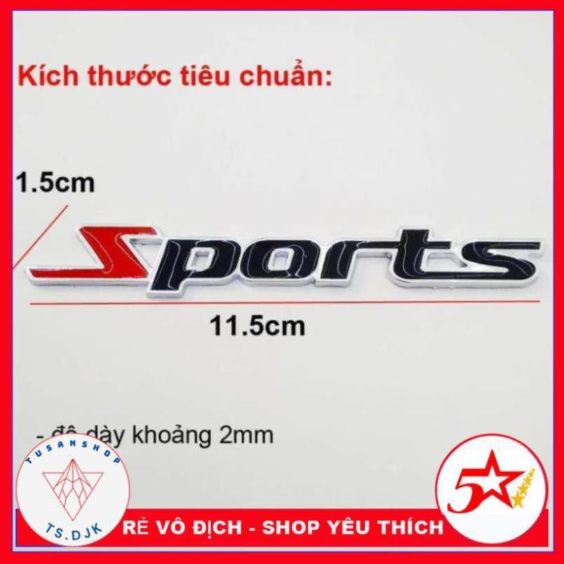 [HÀNG MỚI VỀ BÁN RẺ LẤY TƯƠNG TÁC] Logo kim loại SPORT 3D cao cấp gắn ô tô xe hơi xe máy