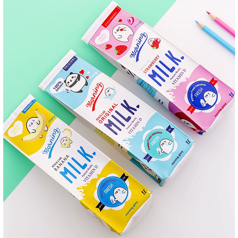 Túi Đựng Bút Hình Hộp Sữa Dễ Thương Độc Đáo Chất Lượng Cao