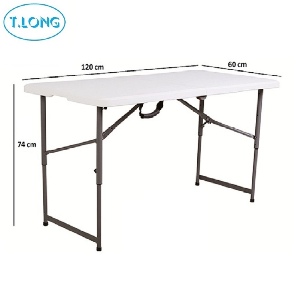 { MẪU MỚI } Phiên bản năm 2022 Bàn xếp chữ nhật Thanh Long HM-FH122 có kích thước 122 x 61 x 58/74 cm Trắng