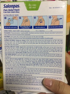 CAO DÁN SALONPAS PAIN RELIEF