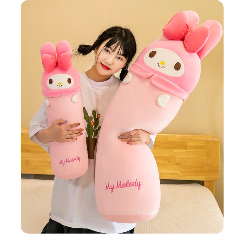 Gối Ôm Nhồi Bông Dáng Dài Kiểu Dáng Hoạt Hình Melody Kuromi Dễ Thương Cho Bé