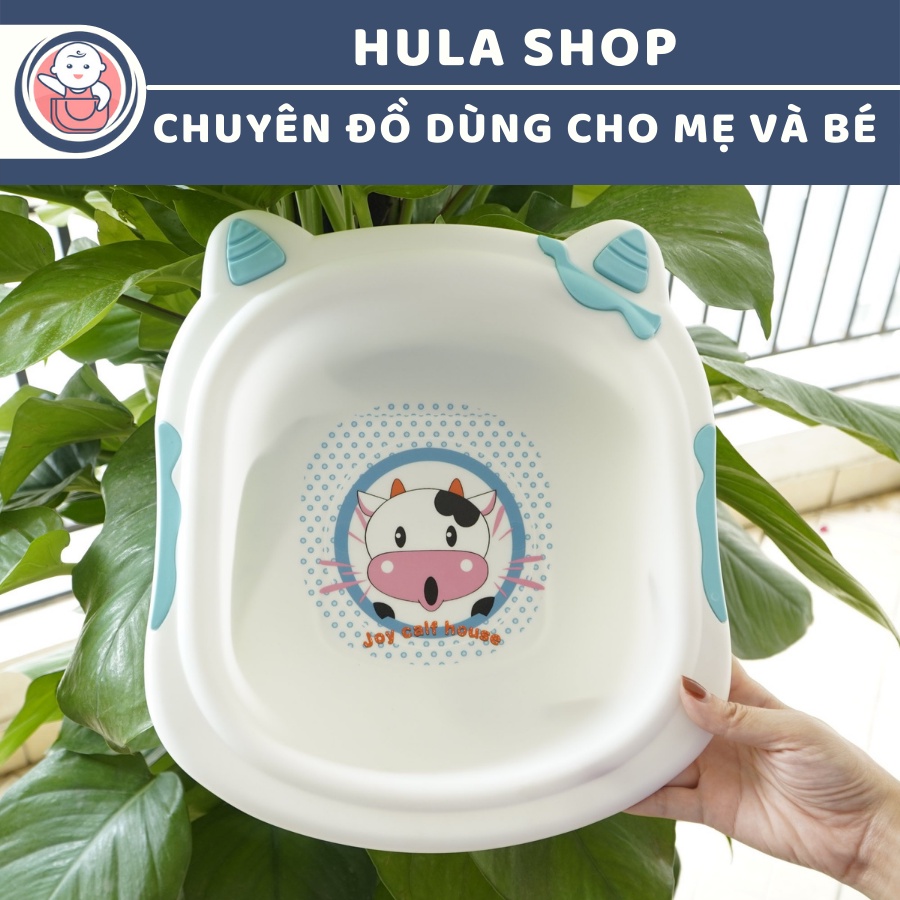 Chậu rửa mặt cho bé hình bò sữa màu Xanh