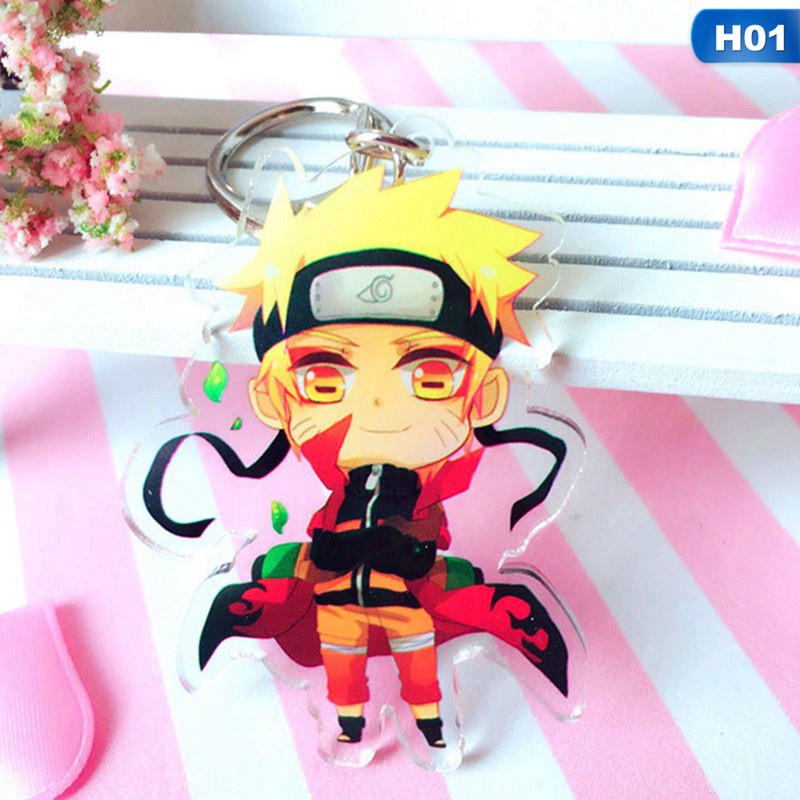 Móc khóa kim loại và acrylic hình nhân vật Sakura Kakashi Itachi trong anime Naruto