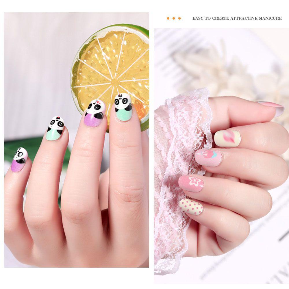 Bộ 24 Móng Tay Giả Che Phủ Toàn Diện Tháo Rời Được Dành Cho Trẻ Em