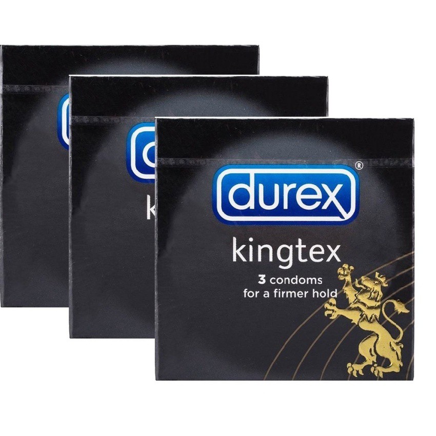 Bộ 3 hộp bao cao su Durex Kingtex 3s (Thái Lan)