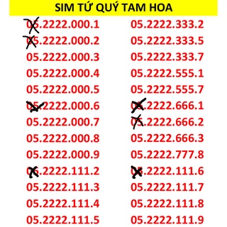 Sim Số Đẹp Tứ Quý Tam Hoa Giá Rẻ – Sim 4G Tốc Độ Cao – Gọi Ngoại Mạng Miễn Phí – 8Gb/Ngày – 240Gb/Tháng