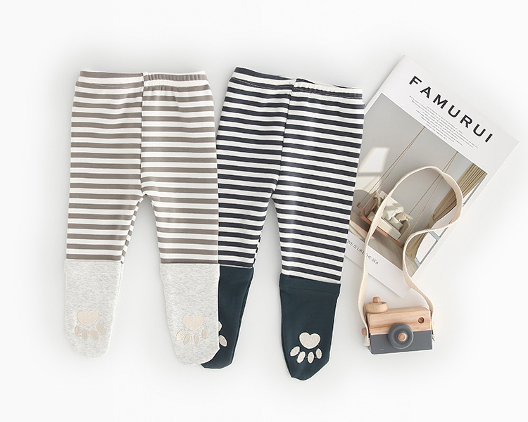 Quần tất vớ đan len bằng vải cotton họa tiết sọc cho bé dễ thương tiện lợi