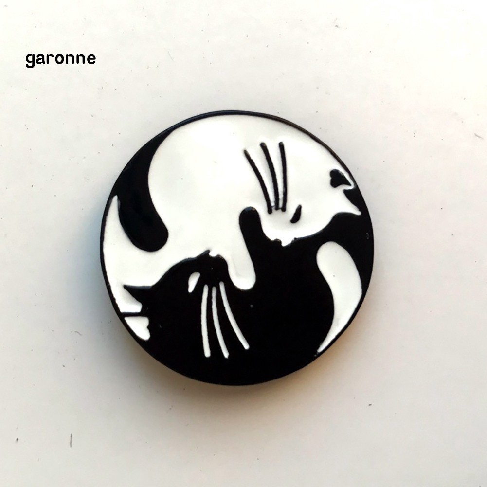 GA_Cute Cat Enamel Round Brooch Pin Badge Clothes Hat Backpack Decor Unisex Jewelry