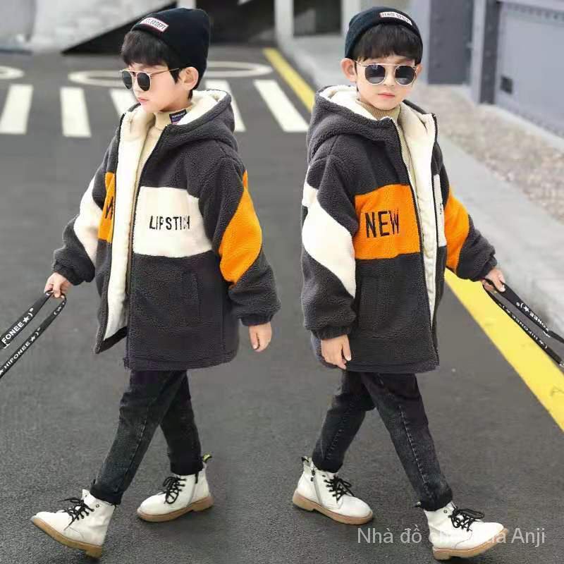 Korean Version Winter Baby Boys Thick Velvet Warm Fur Liner Jacket