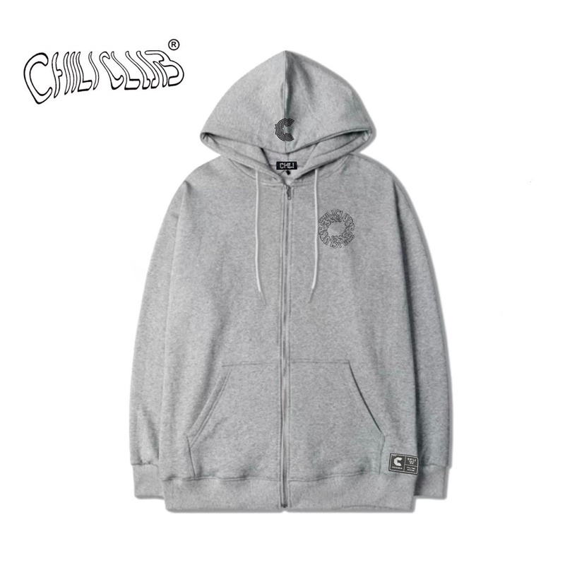 Áo Hoodie Zip Circle CHILICLUB (XÁM)